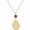 GEMSHINE Halskette mit Mandala und Amethyst Edelstein. Anhänger aus Silber, vergoldet oder rose an 45cm Kette. Made in Madrid / Spanien. Im eleganten Geschenketui., Metall Farbe:Silber vergoldet