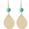GEMSHINE Damenohrringe mit Mandalas und Türkisen hervorragender Qualität. Ohrhänger. Made in Madrid / Spanien. Im eleganten Geschenketui geliefert. – Bild 3