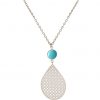 GEMSHINE Halskette mit Mandala und Türkis Edelstein. Anhänger aus Silber, vergoldet oder rose an 45cm Kette. Made in Madrid / Spanien. Im edlen Geschenketui., Metall Farbe:Silber – Bild 3