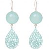 GEMSHINE Damenohrringe mit Mandalas und Chalcedon Edelsteinen. Ohrhänger. Made in Madrid / Spanien. Im eleganten Geschenketui geliefert. – Bild 5