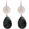 GEMSHINE Damenohrringe mit Mandalas und Labradoriten hervorragender Qualität. Ohrhänger. Made in Madrid / Spanien. Im eleganten Geschenketui., Metall Farbe:Silber