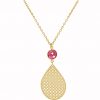 GEMSHINE Halskette mit Mandala und Rubin Quarz. Anhänger aus Silber, vergoldet oder rose an 45cm Kette. Made in Madrid / Spanien. Im elden Geschenketui geliefert., Metall Farbe:Silber vergoldet – Bild 3