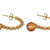 Gemshine - Damen - Ohrringe - Vergoldet - Loop - Gold Orange - 3 cm – Bild 3