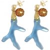 Gemshine - Damen - Ohrringe - Vergoldet - Koralle - Blau - MADE WITH SWAROVSKI ELEMENTS® - 3,5 cm – Bild 3