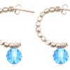 Gemshine - Damen - Ohrringe - 925 Silber - Loop - Blau - 3 cm