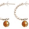 Gemshine - Damen - Ohrringe - 925 Silber - Loop - Gold Orange - 3 cm