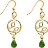 GEMSHINE Damenohrringe aus 925 Silber hochwertig vergoldet mit YOGA Lotusblumen und Peridot Quarzen hervorragender Qualität. Made in Madrid / Spanien. Im eleganten Schmucketui und Geschenkverpackung – Bild 3