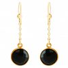 GEMSHINE Damenohrringe aus hochwertig vergoldetem 925 Silber. 3,5 cm Yoga Ohrhänger mit Onyx hervorragender Qualität. Made in Madrid / Spanien. Im eleganten Schmucketui mit Geschenkverpackung. – Bild 3