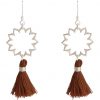 Gemshine - Damen - Ohrringe - Ohrhänger - 925 Silber - Mandala - Quaste - Rotbraun - YOGA - 4,5 cm