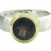 Gemshine - Damen - Ring - Silber 925 - Vergoldet - Rauchquarz - Braun, Ringgröße:56 (17.8)