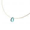 Gemshine - Damen - Halskette  - Vergoldet -  Aquamarin Quarz - Facettiert - Tropfen - Blau - 45 cm – Bild 5