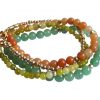 Gemshine - Damen - Armband Set - Golden Leaves - Jade - Aventurin - Grün - Orange - Vergoldet – Bild 3