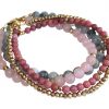 Gemshine - Damen - Armband Set - Marble Rose Gold - Aquamarin - Rosenquarz - Blau - Rosa - Vergoldet – Bild 3