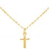 Gemshine  - Unisex - Anhänger - Vergoldet - 925 Sterling Silber - Kreuz - 45 cm