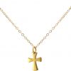 Gemshine  - Unisex - Anhänger - Vergoldet - 925 Sterling Silber - Kreuz - Vergoldete Halskette - 45 cm