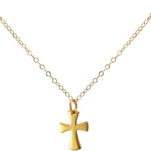 Gemshine  - Unisex - Anhänger - Vergoldet - 925 Sterling Silber - Kreuz - Vergoldete Halskette - 45 cm
