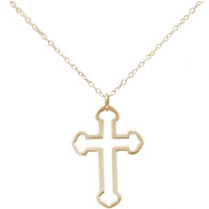 Gemshine  - Unisex - Anhänger - Vergoldet - 925 Sterling Silber - Kreuz - Vergoldete Halskette - 45 cm
