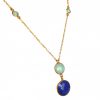 Gemshine - Damen - Halskette - Anhänger - 925 Silber Vergoldet - Chalzedon - Saphir - Meeresgrün - Blau - 45cm – Bild 4