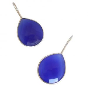 Gemshine - Damen - Ohrringe - 925 Silber - Onyx - Blau - CANDY - Tropfen - 3,5 cm