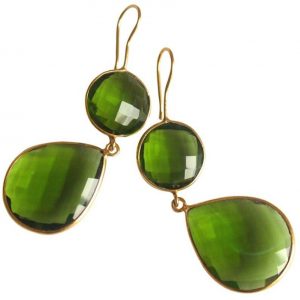 Gemshine - Damen - Ohrringe - 925 Silber - Vergoldet - Peridot - Grün - CANDY - Tropfen - 6 cm