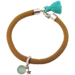 Gemshine - Damen - Armband - 925 Silber - Edelstein - Aqua Chalcedon - STAR - Stern - Grün - Braun