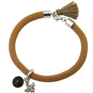 Gemshine - Damen - Armband - 925 Silber - Edelstein - Rauchquarz - BEE - Biene - Braun