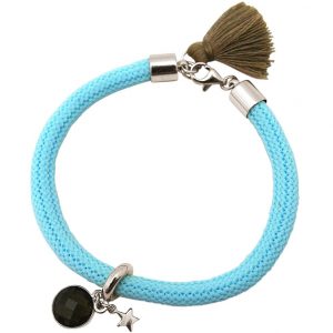 Gemshine - Damen - Armband - 925 Silber - Edelstein - Rauchquarz - STAR - Stern - Blau - Braun
