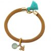 Gemshine - Damen - Armband - 925 Silber - Vergoldet - Edelstein - Aqua Chalcedon - BEE - Biene - Grün - Braun – Bild 3
