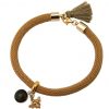 Gemshine - Damen - Armband - 925 Silber - Vergoldet - Edelstein - Rauchquarz - BEE - Biene - Braun