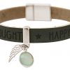 Gemshine - Damen - Armband - Engel - Flügel - 925 Silber - WISHES - Anthrazit - Grau - Chalcedon - Meeresgrün - Magnetverschluss