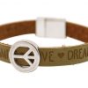 Gemshine - Damen - Armband - Frieden - Peace - WISHES - Braun - Sand - Magnetverschluss