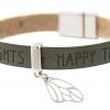 Gemshine - Damen - Armband - Schmetterling - Flügel - 925 Silber - WISHES - Anthrazit - Grau - Magnetverschluss