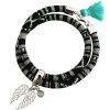Gemshine - Damen - Armband - Wickelarmband - 925 Silber - Doppelflügel - Engel - AZTEC - Chalcedon - Meeresgrün – Bild 4
