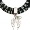 Gemshine - Damen - Armband - Wickelarmband - 925 Silber - Doppelflügel - Engel - AZTEC - Chalcedon - Meeresgrün – Bild 3