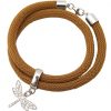 Gemshine - Damen - Armband - Wickelarmband - 925 Silber - Libelle - Braun – Bild 4