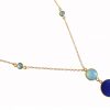 Gemshine - Damen - Halskette - Anhänger - 925 Silber Vergoldet - Chalzedon - Saphir - Meeresgrün - Blau - 45cm – Bild 3