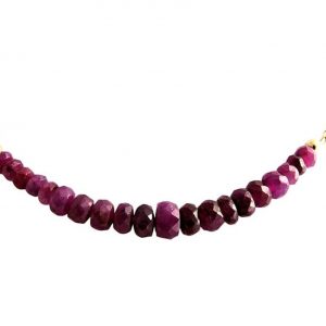 Gemshine - Damen - Halskette - Vergoldet - Rubin - Rot - CONFETTI - 45 cm