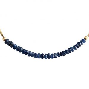Gemshine - Damen - Halskette - Vergoldet - Saphir - Blau - CONFETTI - 45 cm