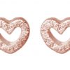 Gemshine - Damen - Herz - Ohrringe - Ohrstecker - 925 Silber - Rose Vergoldet - 7mm