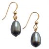 Gemshine - Damen - Ohrringe - Perlen - Tahiti - Grau - Tropfen - Vergoldet - 11 mm – Bild 4