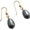 Gemshine - Damen - Ohrringe - Perlen - Tahiti - Grau - Tropfen - Vergoldet - 11 mm – Bild 5