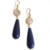 Gemshine - Damen - Ohrringe - Vergoldet - Rosenquarz - Lapis Lazuli - Rosa - Blau - PARTY DROPS - 5 cm – Bild 4