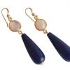 Gemshine - Damen - Ohrringe - Vergoldet - Rosenquarz - Lapis Lazuli - Rosa - Blau - PARTY DROPS - 5 cm – Bild 3