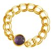 Gemshine - Damen - Ring - Vergoldet - Amethyst - Violett - Beweglich - Geschmeidig