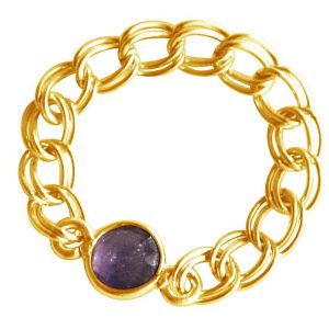 Gemshine - Damen - Ring - Vergoldet - Amethyst - Violett - Beweglich - Geschmeidig