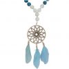 Gemshine - Traumfänger - Halskette - Silber - Boho - Feder - Blau - 75 cm – Bild 4