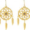 Gemshine - Traumfänger Ohrringe - Vergoldet - Boho - Feder - 7 cm