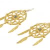 Gemshine - Traumfänger Ohrringe - Vergoldet - Boho - Feder - 7 cm – Bild 4