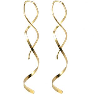 GEMSHINE Damenohrringe aus hochwertig vergoldetem 925 Silber. Elegant fließende 5 cm lange Designer Ohrhänger. Made in München / Deutschland. Im eleganten Schmucketui mit Geschenkverpackung geliefert.