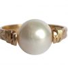 Gemshine - Damen - Ring - Spannring - Vergoldet - Zuchtperle - Weiß - 8mm – Bild 4
